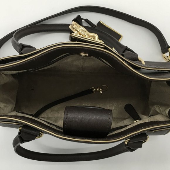 MICHAEL KORS MK Purse Coffee Brown Satchel Handbag - Picture 12 of 12